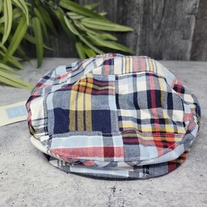 NWT Janie & Jack | Blue Red Yellow Plaid Boys Newsboy Cap Size 4-5
